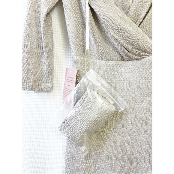 BHLDN 3/4 sleeve metallic maxi dress - Picture 6 of 7